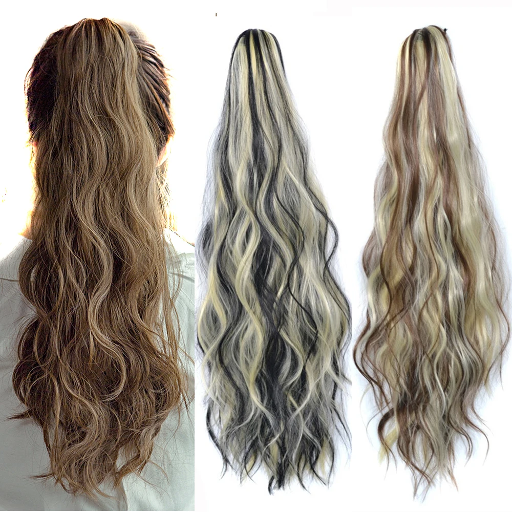 Заводская цена, Лидер продаж, наращивание конского хвоста, когти, длинные волнистые кудрявые накладные волосы, наращивание волос, синтетические волосы для женщин 2020
