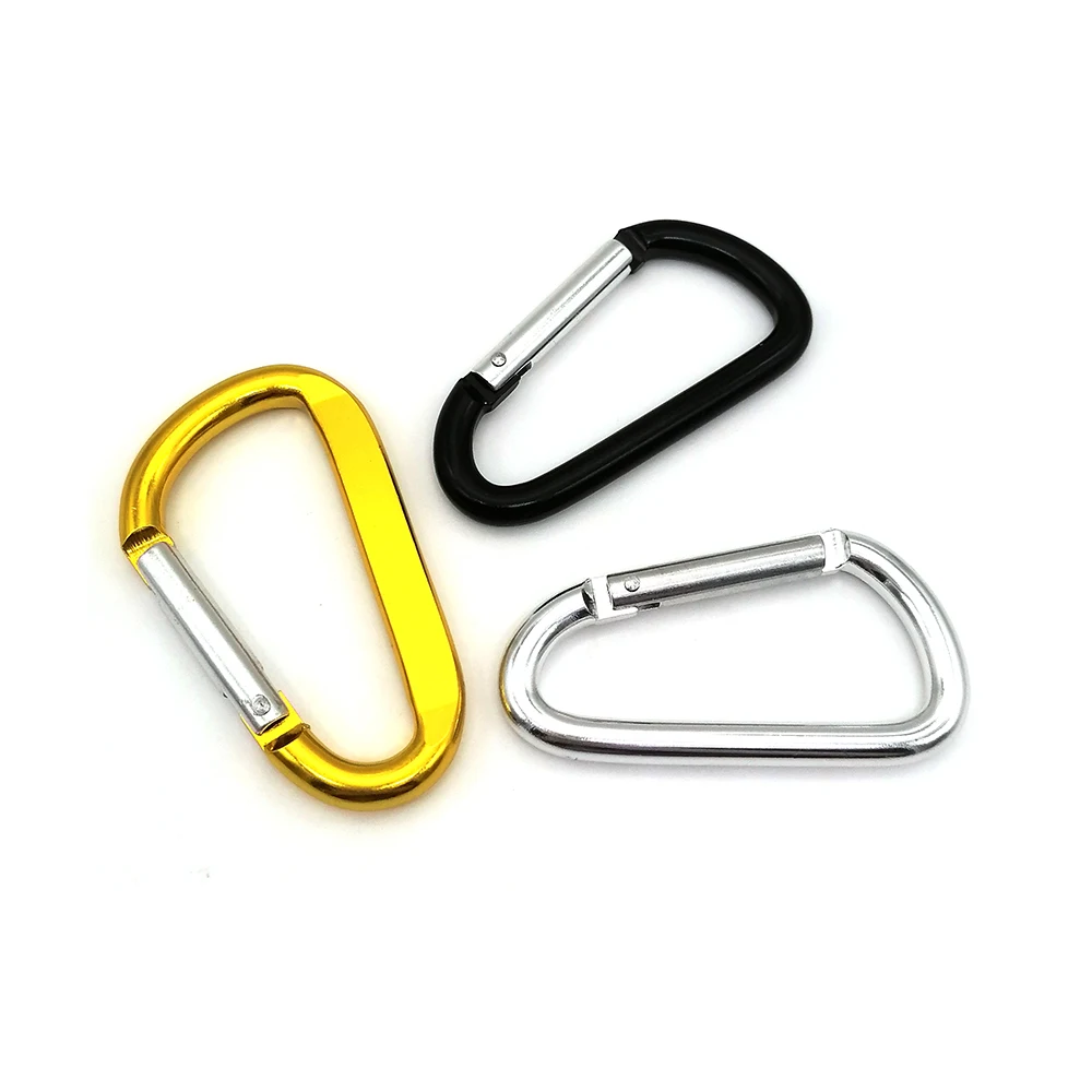 5cm 6cm 8cm cadeau promotionnel en aluminium d forme mousqueton clip escalade mousqueton pour cl&eacute;