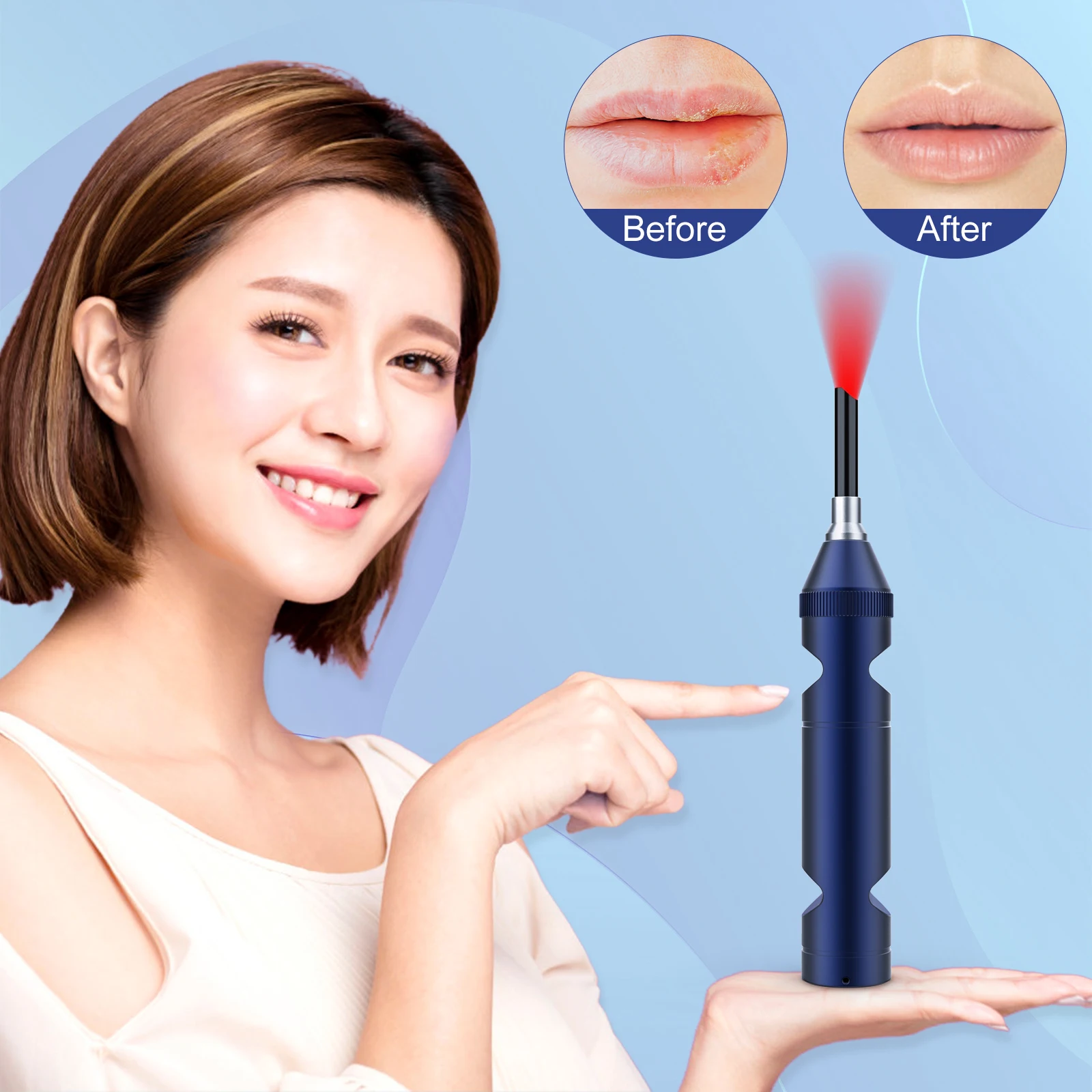 Red Light Therapy Device 5 Wavelenghts Red Light Cold Sore Head Led