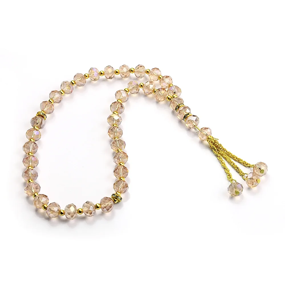 30pcs Beads 10MM Crystal Hand String Islamic Rosary Beads Saudi UAE Muslim Prayer Worship Beads Jewelry