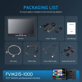 FEELWORLD FVM215-1000 21.5" Production Monitor 1000nit Brightness Supports 3D LUT Scopes Ideal for Film Making Live Broadcast product image