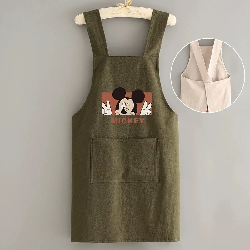 Wholesale Custom 100% Cotton Linen Apron With Tool Pockets Washable Cleaning Cooking kitchen Chef Aprons For Waiter Apron LOGO