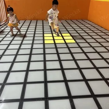 LED game floor tile lights children's games glass body brick lights for mall playground cultural travel project