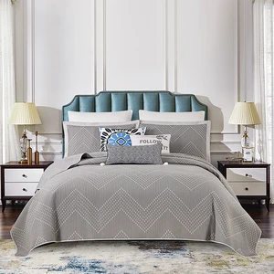 Factory New Queen Size 100% Polyester Bedcover Set with Pillowcase Embroidered Comforter for Home or Hotel Use Filled with PVC