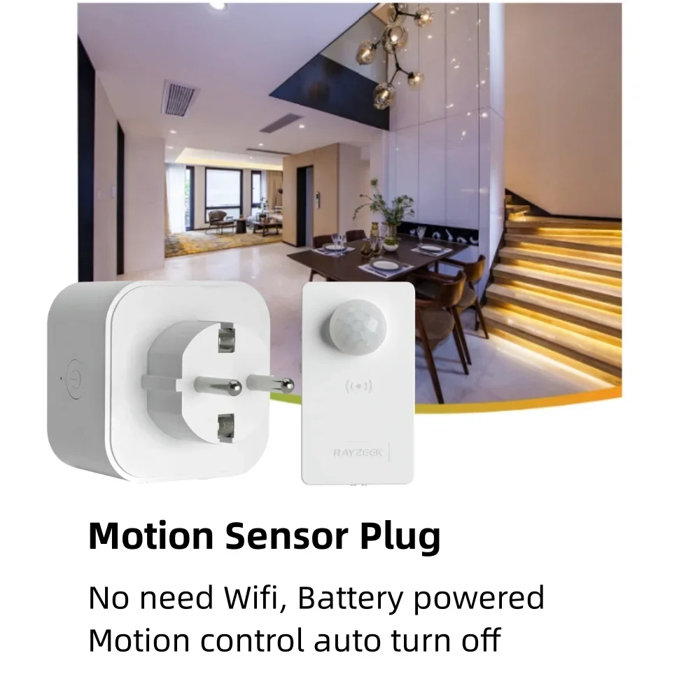 Presa Sensore Rilevatore Di Corrente Per Luce Di Movimento Wireless Presa Di Corrente Per Smart Home Plug AAA Batteria - Foto 2