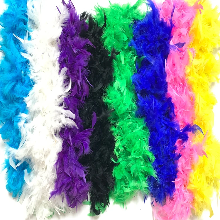 Colorful Fluffy Turkey Ruff Feather Boas For Cloth Decoration,Marabou