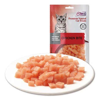 Wholesale natural cat snacks chicken bites oem cat treats pet snacks dry cat food