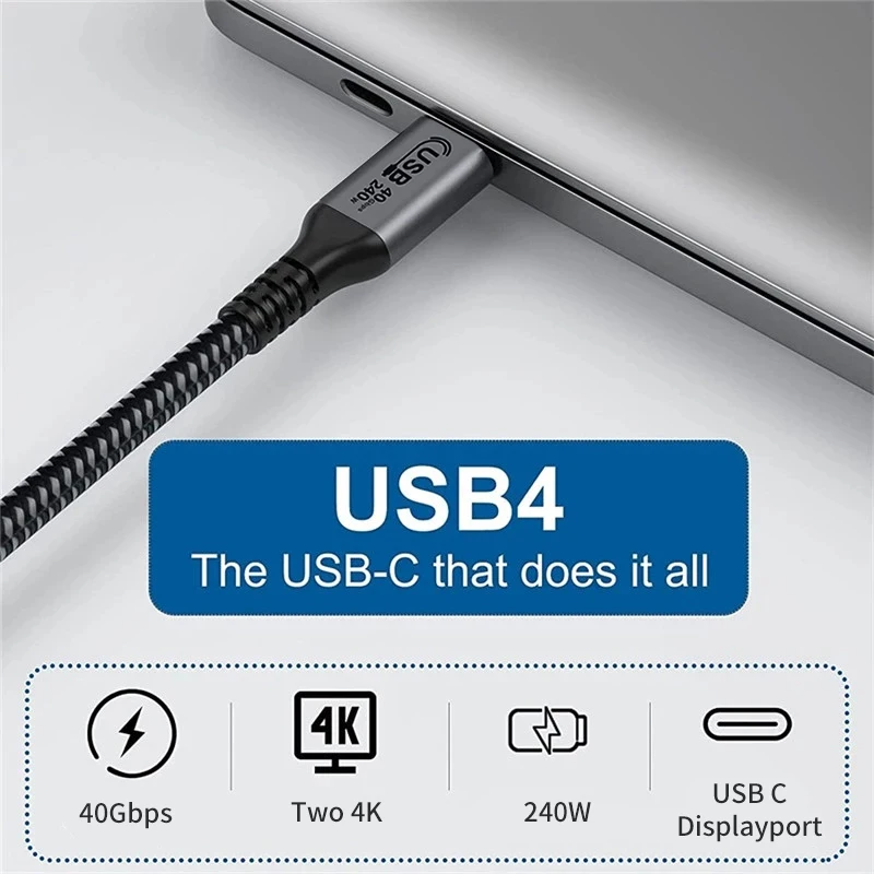 240w Usb4.0 40gbps Usb Type C To C Thunderbolt3 Data Cable 48v/5a 6k@60hz  Pd3.1 Fast Charging Usb C Cable For Macbook Usb4 Cable - Buy Usb4 Type C  Thunderbolt 3 Data Cable