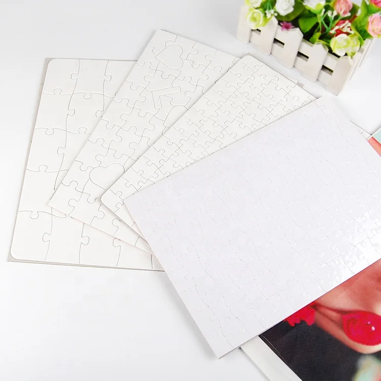 120pcs  DIY Personalized Paper Puzzle Photo Frame Sublimation Blanks A4 Jigsaw Puzzles