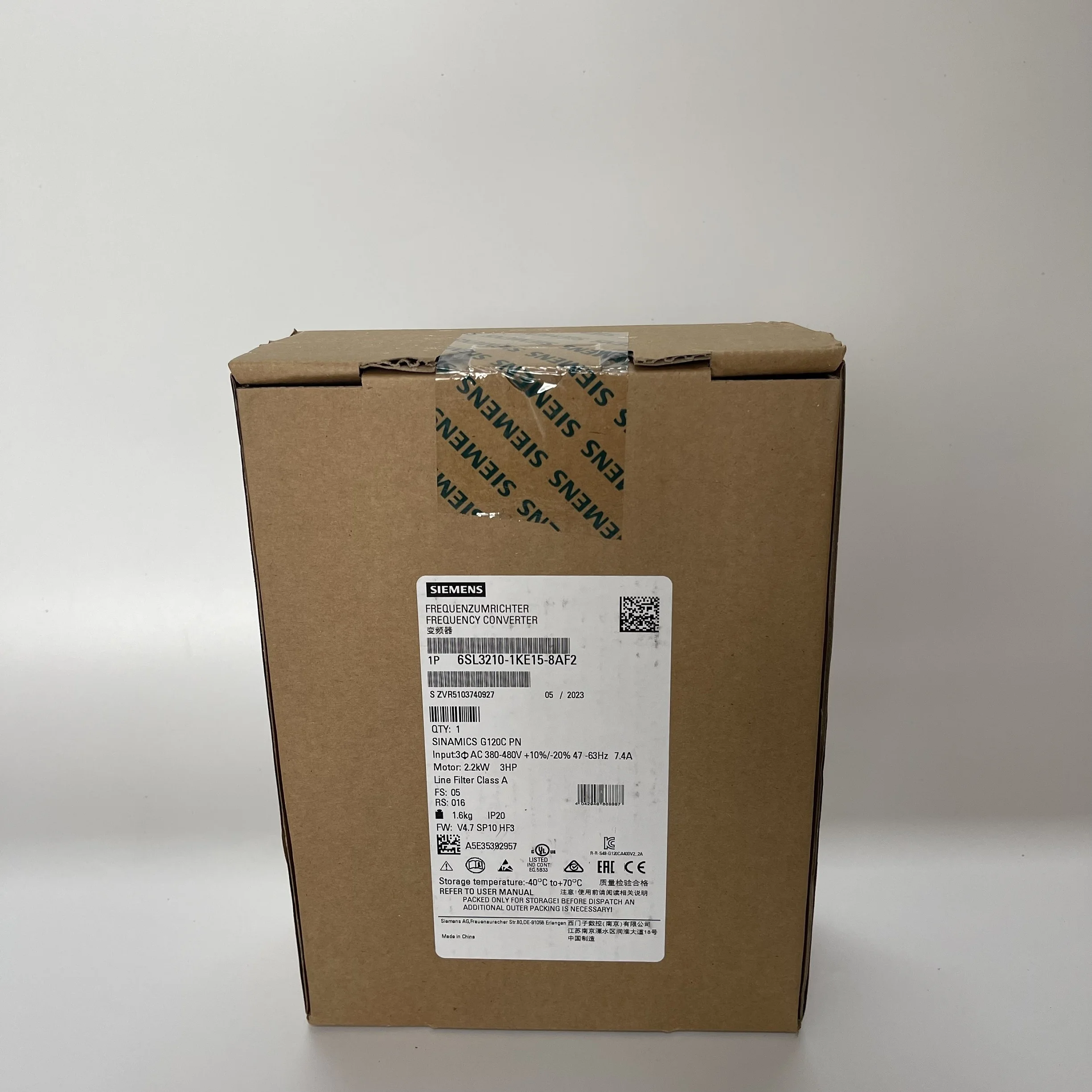 SIEMENS Frequency Converter 6SL3210-1KE15-8AF2