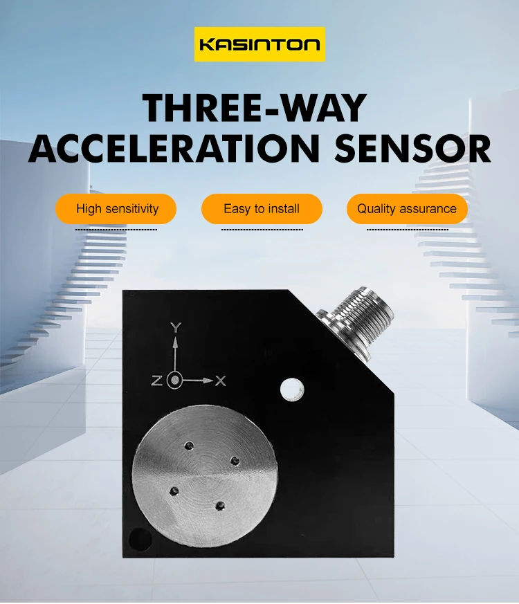 JSDE300X1C High Precision Conversion Anti-Interference Strong High Sensitivity Three-Way Piezoelectric Acceleration Sensor factory