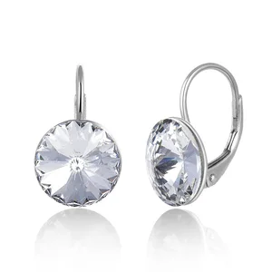 Multicolor Crystal Dangle Earrings 925 Silver Hypoallergenic Leverback Earrings for Girls