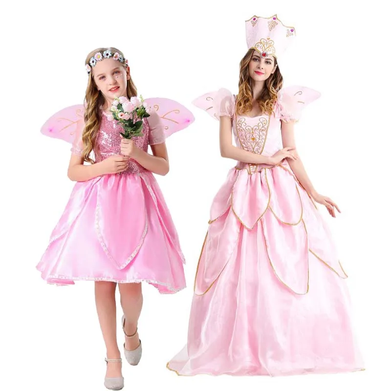 Halloween Fancy Dress - Elegant Pink Fairy Godmother Costume