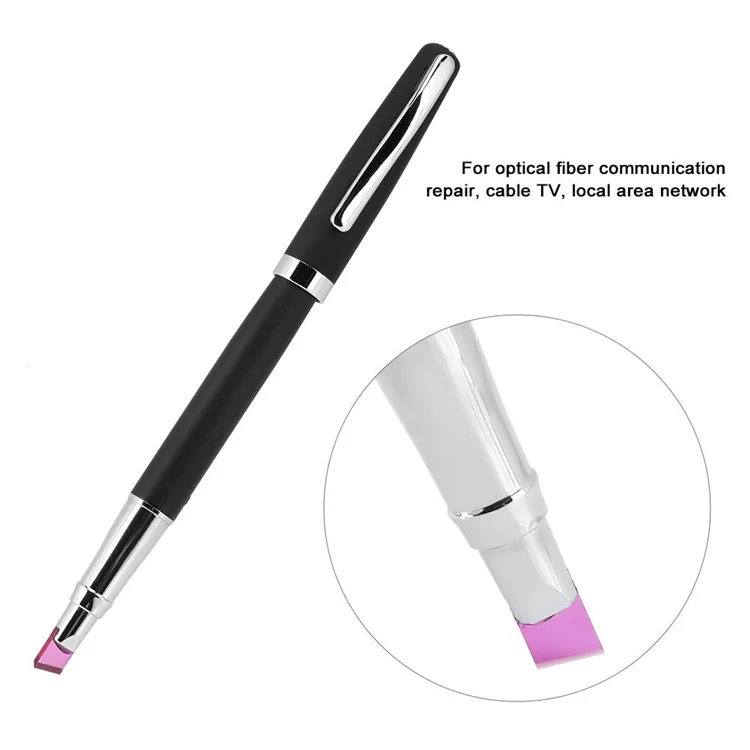 Pen-Type Optic Fiber Cleaver – Tungsten Carbide Steel Blade, 5mm Flat Tip, Portable Scribe Tool For Fiber Optics, Silver