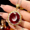 Red corundum pendant with Chopin chain