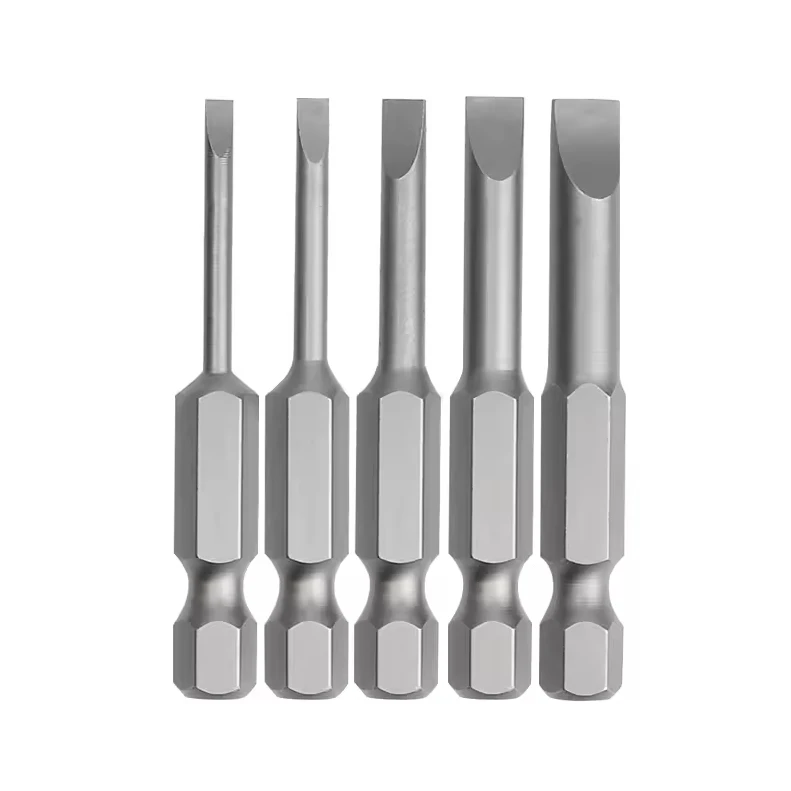 Low price wholesale S2 slotted electric screwdriver bit 1/4 flat screwdriver head with magnetic