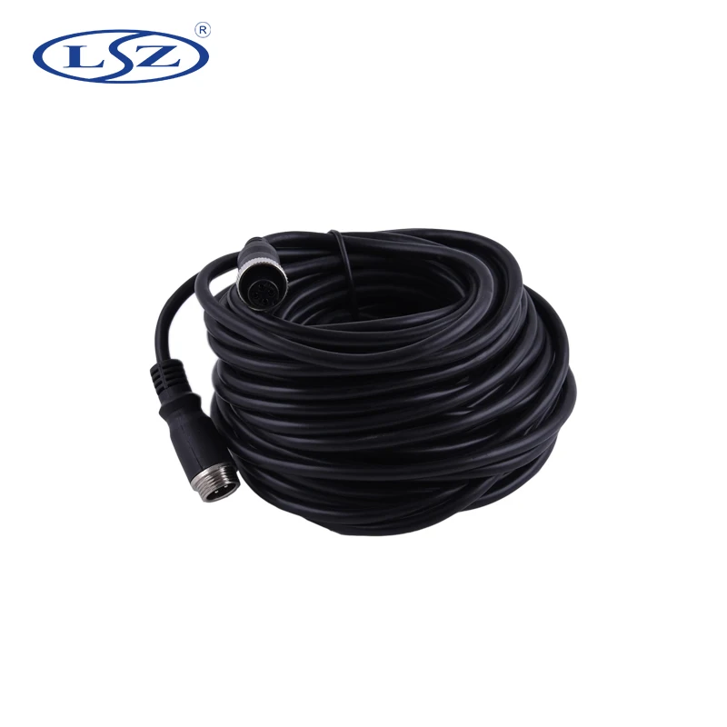 4 Pin Aviation Head Bus Monitor Cable Vehicle Security CCTV Camera Extension Cable 20M