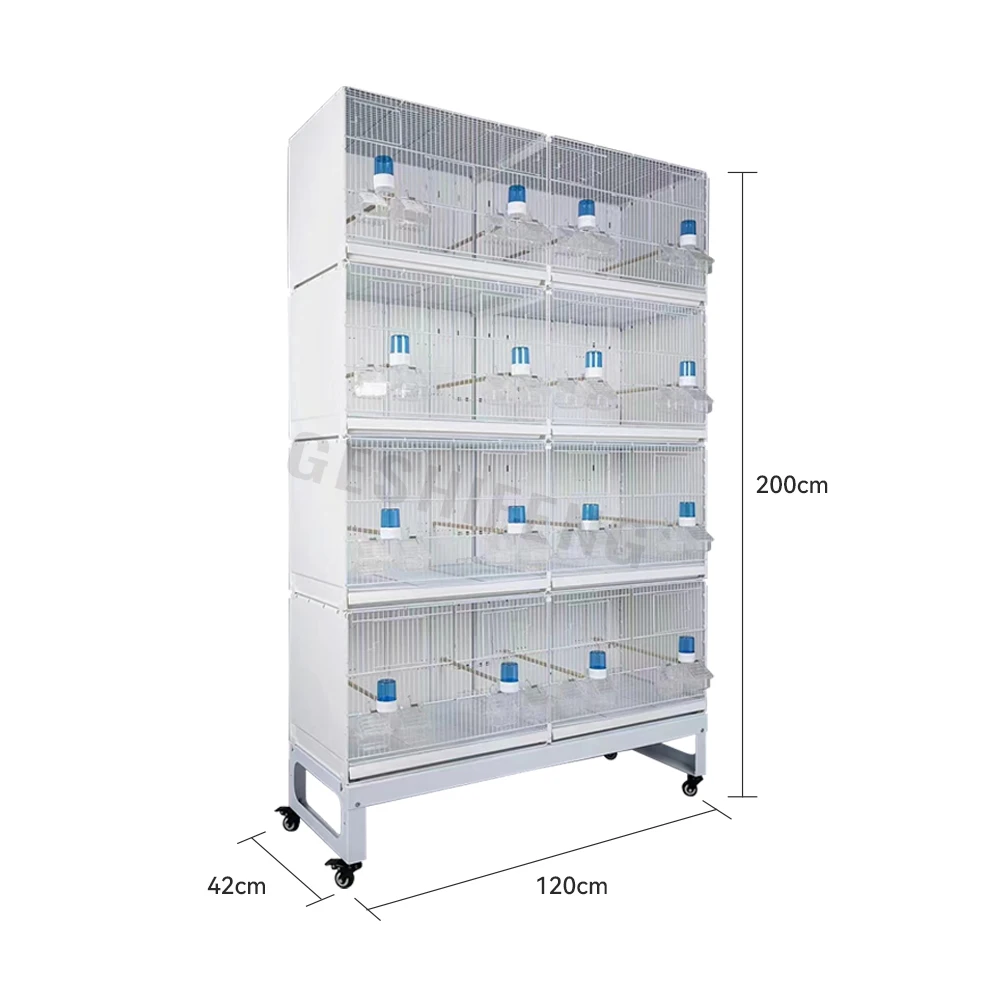 Stackable Divided Breeder Breeding Parakeet Bird Cage for Canaries Cockatiels Lovebirds Finches Budgies Parrots with Feeder Box