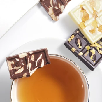 120g Box Package Sweet Nut Dark Chocolate Solid Powder Form Bean Pattern Additional Including Candy Biscuit Fruit Tea Cube