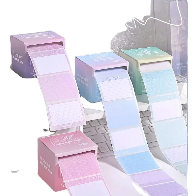 Morandi-Colored Self-Adhesive To-Do List Sticky Memo Stickers 286 Pads Paper Roll Notes 286 Pads Sticky Tape Notes 286 Paper
