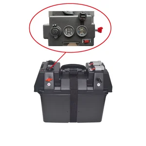 Good Quality Underground Plastic Solar Storage LED Voltmeter 2 X USB Output 12V 16A Battery Box for Outdoor Camping