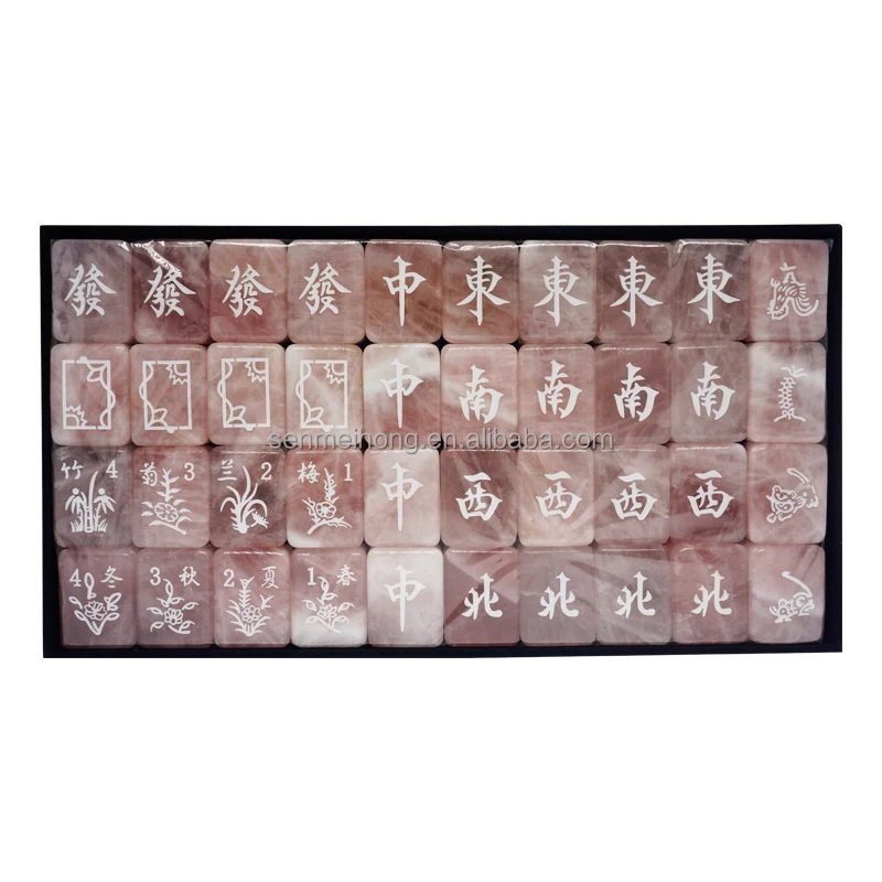 Source Customize jade Mahjong Game Set with Case, Tiles, and