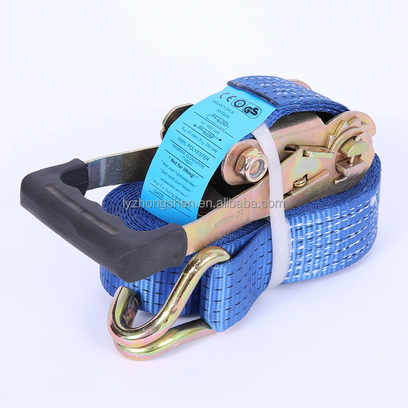 Low Elongation Tie Down Strap,Ratchet Strap/ Cargo Lashing With Hooks