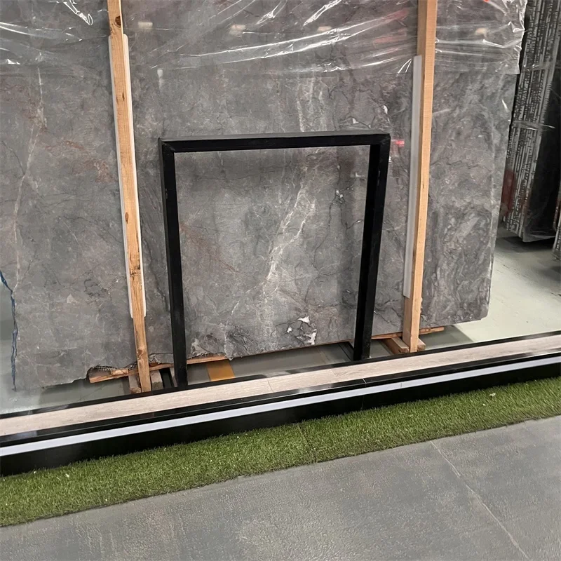 공장 직구 가격, 광택 마감 다크 그레이 대리석 슬래브 – 실내 벽 및 바닥 장식용