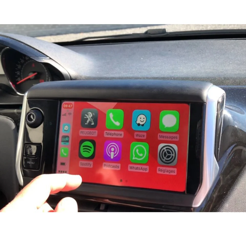 smeg mise à niveau radio pour peugeot 208 apple iphone carplay module  android auto sans fil interface miroir lien système de navigation
