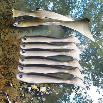 Silicone Soft Lure T-Tail Shad 10cm 35g Printed Fishing Bait Without Hooks for River Lake Stream Ocean Boat Fishing – Soft Lure – view 4