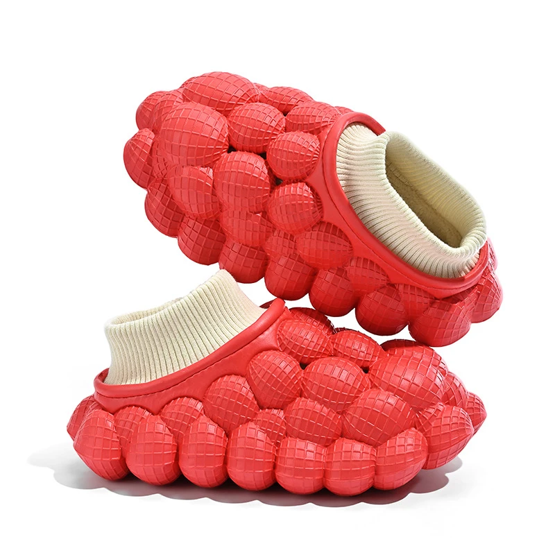 Wholesale Custom Winter Women's Cotton Bubble Slippers Waterproof Thick