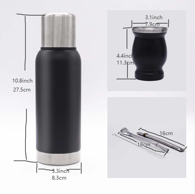 Factory Price Double Wall 8oz Thermal Mate Cup And Bombilla Modern Mate