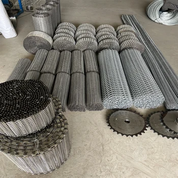 Customized stainless steel conveyor belt spiral balance woven wire mesh belt metal chain link screen belt