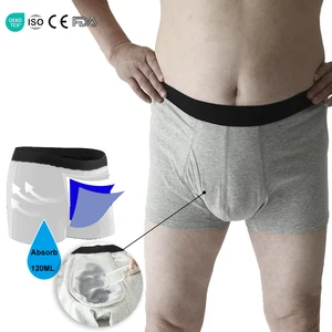 Hygieia Custom Male Absorb 120ML Heavy Incontinence Underwear Washable Post Surgery Leak Proof Incontinence Boxer Briefs for Men