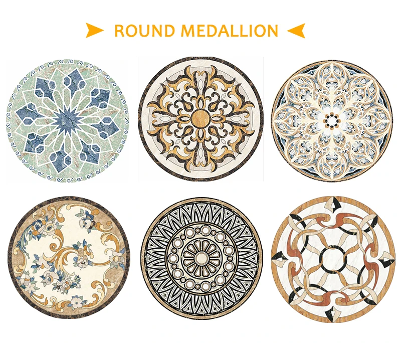 product luxury marble waterjet pattern tile for lobby floor modern design waterjet medallions for home design-5