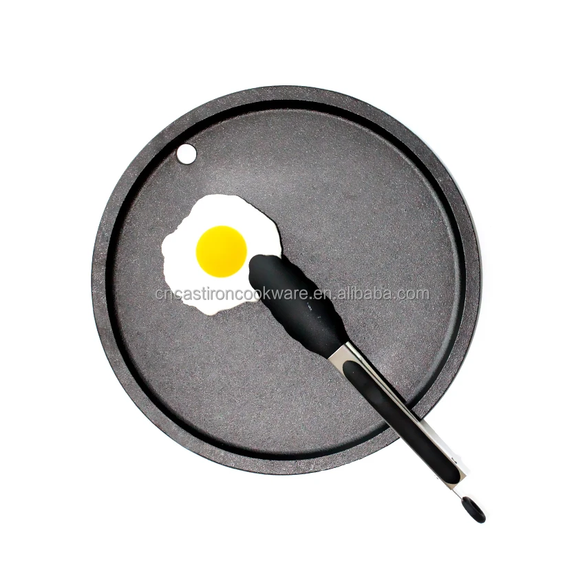 Hot Sale Cast Iron Round Sizzling Plate With Wooden Base Made in China
