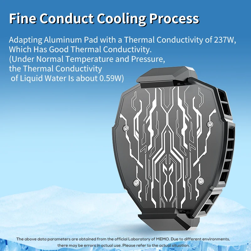 MEMO DL05 Cooling Fan Smartphone Radiator Game Handle Phone Holder Cell Phone Cooler with Cooling Pad Mobile Phone Cooler Pad
