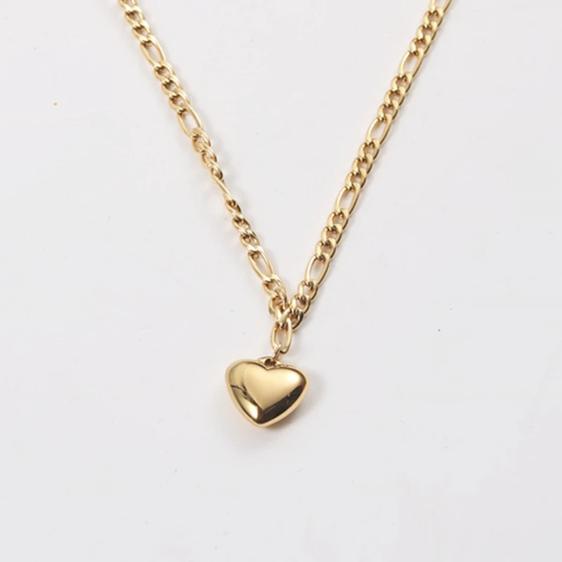 Fashion 18k Gold Plated Stainless Steel Hollow Heart Pendant Necklace ...