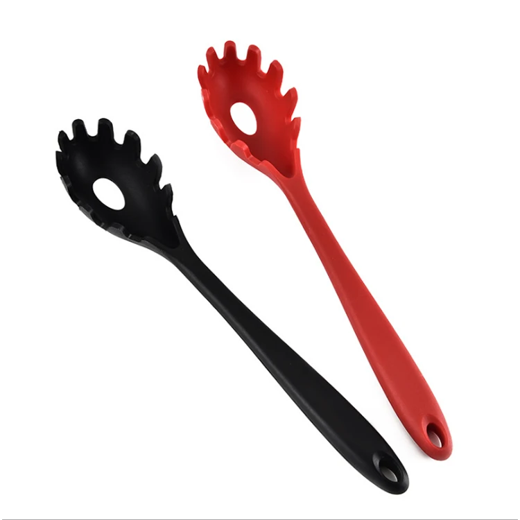 1pc Black Silicone Pasta Spoon + 1pc Red Silicone Pasta Spoon