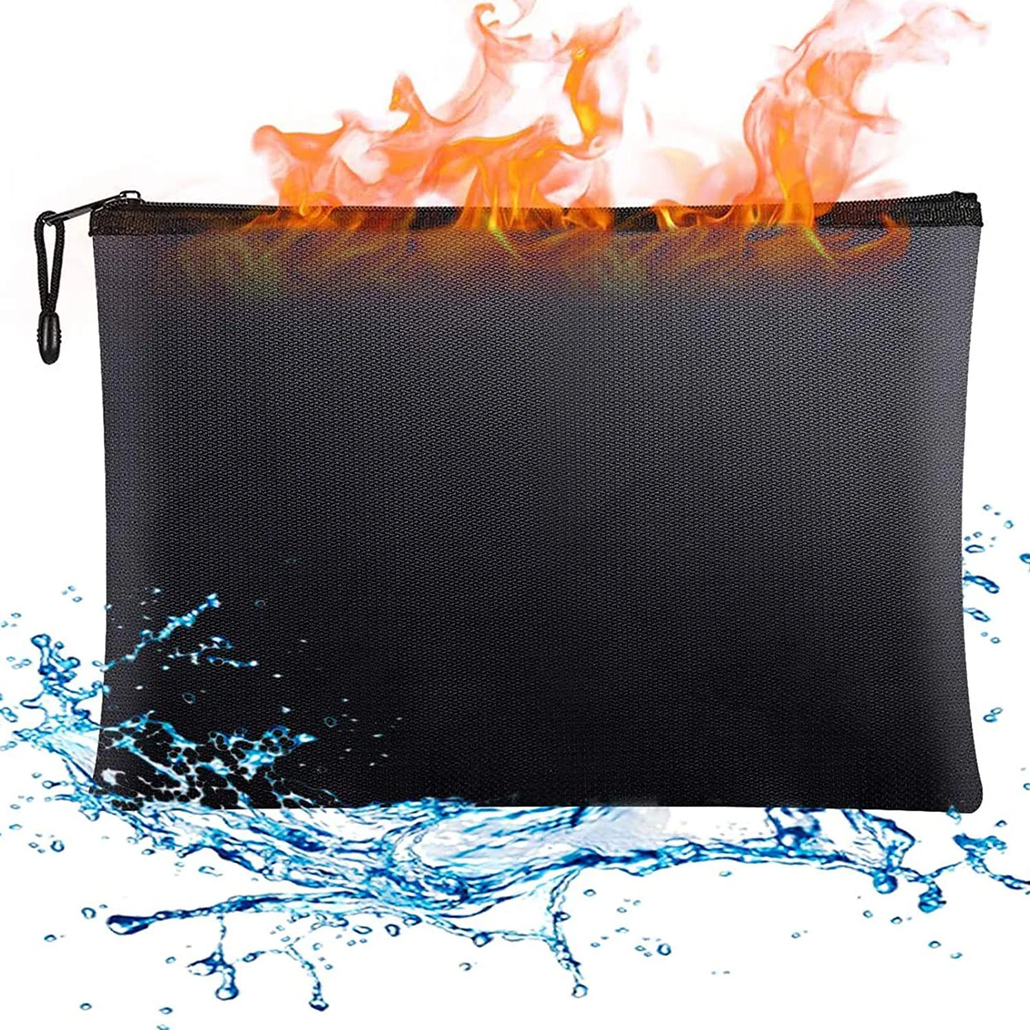 Sliver 10.6INCH Fireproof Document Bags Fire and Water Resistant Cash Bag,Fireproof Safe Storage Pouch for Money,Cash and Document 