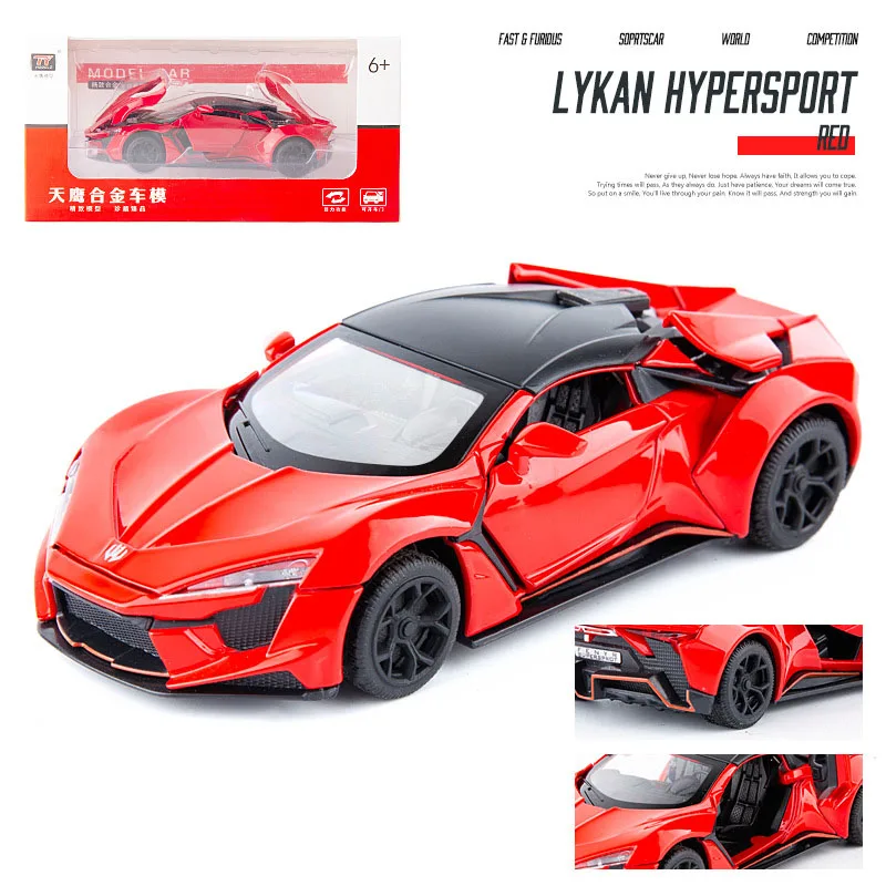 おもちゃ車モデルlycan supercar 1:32モデル車の音と軽いプルバック