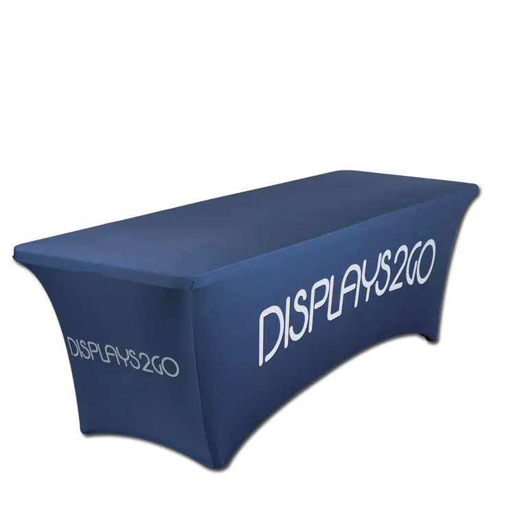 All Size Trade Show Printed logo Polyester Table Cover Table Cloths Custom Desk Covers Desk Cloth for Exhibition