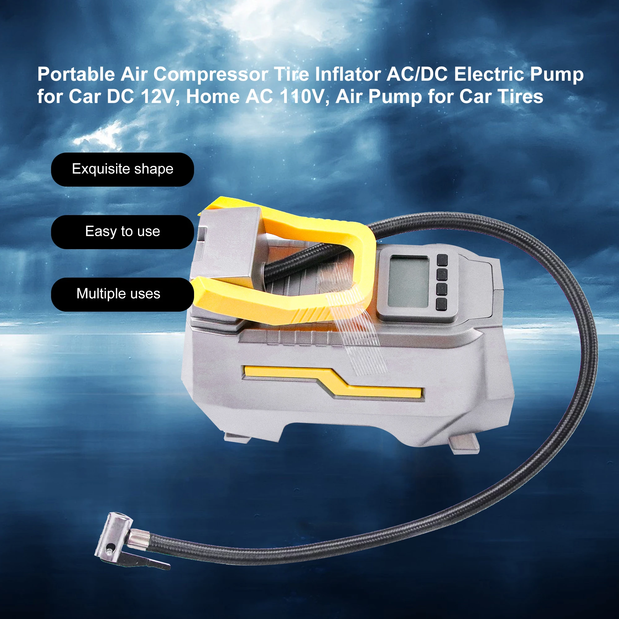 ポータブル電動エアポンプスマート窒素デジタル検出電動インフレーター