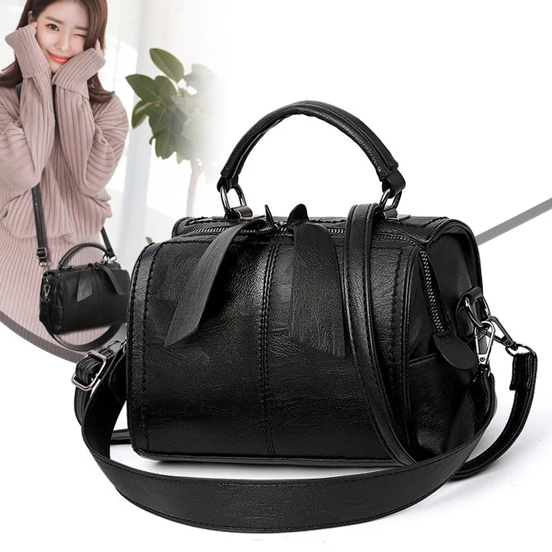 Ladies Handbag K-Style New Winter Fashion Crossbody Bag Simple Soft Leather Satchel Shoulder Bag Waterproof Handbags Supplier
