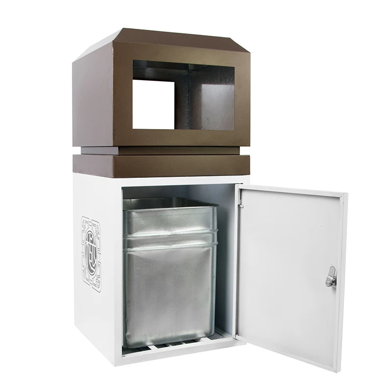 Wholesale Iron Rectangular Trash Cans for Outdoor Use Parks & Scenic Spots Garbage Recycling Stations Standing Waste Bins Lid