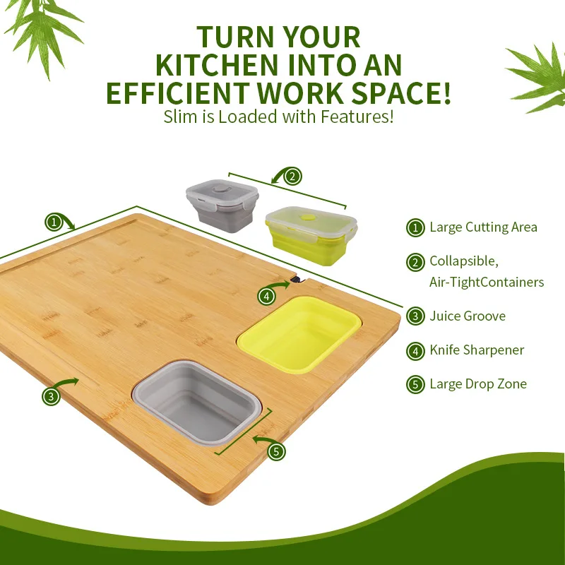 Kitchen Bambus Schneidebrett Bamboo Bread Meat Charcuterie Cutting