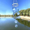 Blue disc mirror shell wind chime