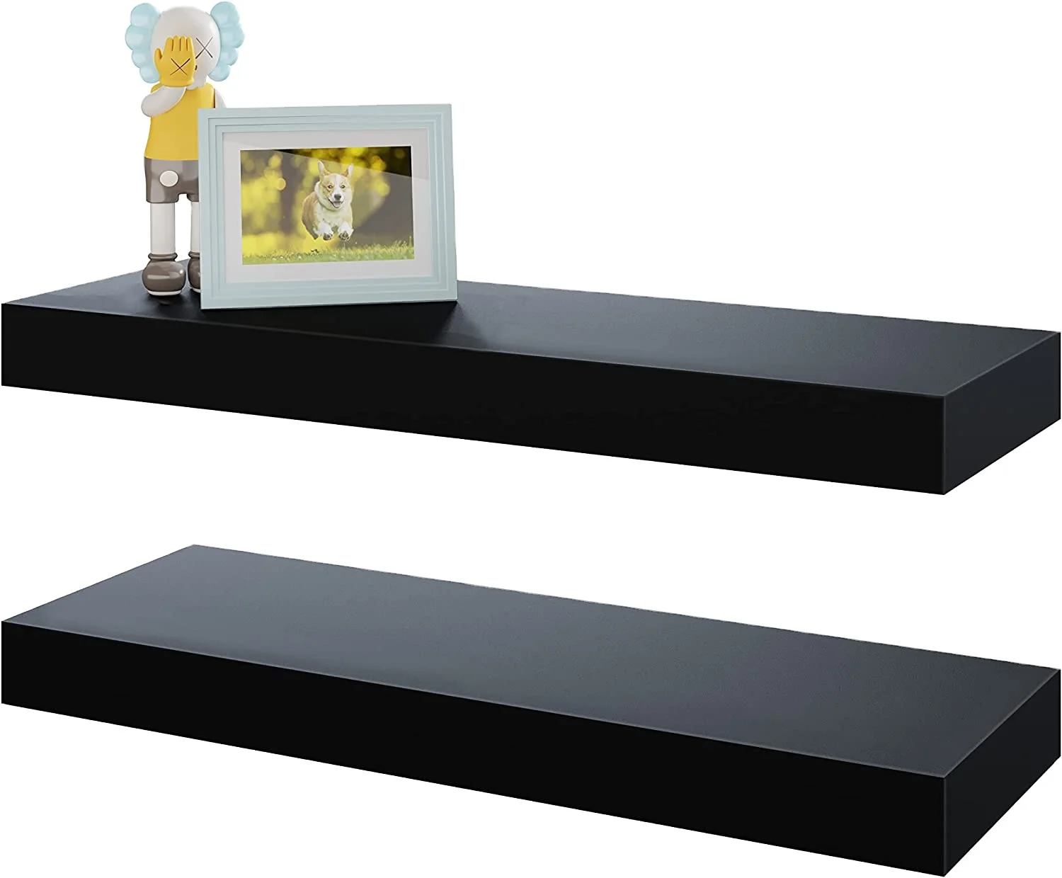 Custom Wooden Home Decor Wall Shelf OEM Manufacturer China Solid Wood Black Lips Floating Wall Shelf Wholesale
