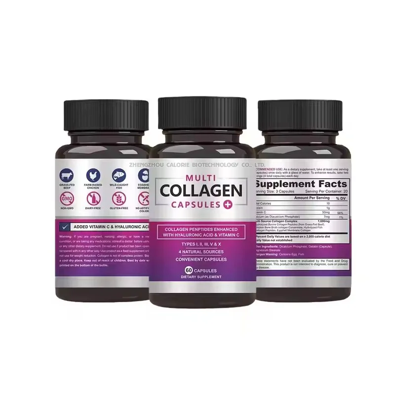 glutathione collagen complex Hydrolyzed Multi Collagen Complex Capsules for Glowing Skin Glutathione Capsule With Anti-Aging and Collagen Originally