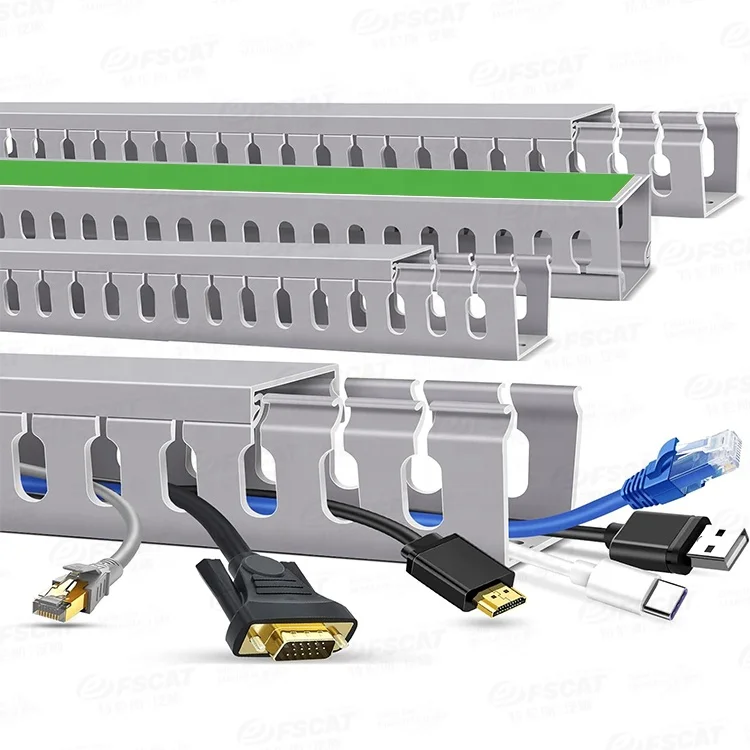 FSCAT Cable Trunking High Quality China Manufacturer Durable Electric Pvc Wire Cable Trunking Cable Tidy